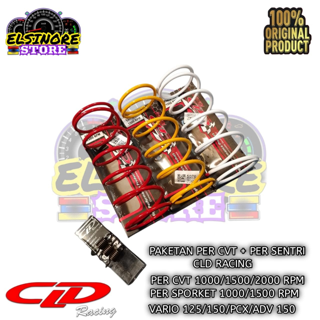 PAKETAN PER CVT + PER SPORKET/SENTRI CLD RACING VARIO 125/150 1000/1500/2000RPM + PER SPORKET 1000/1