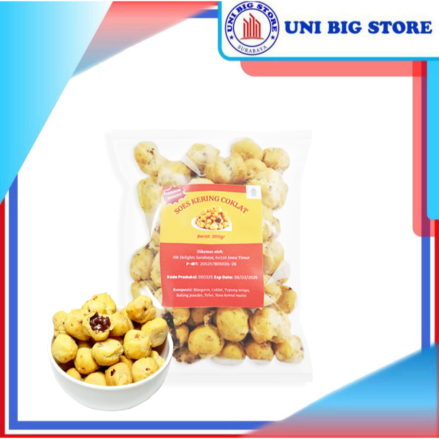 

Soes Kering Cokelat Premium Snack Kering Kiloan 200 gr