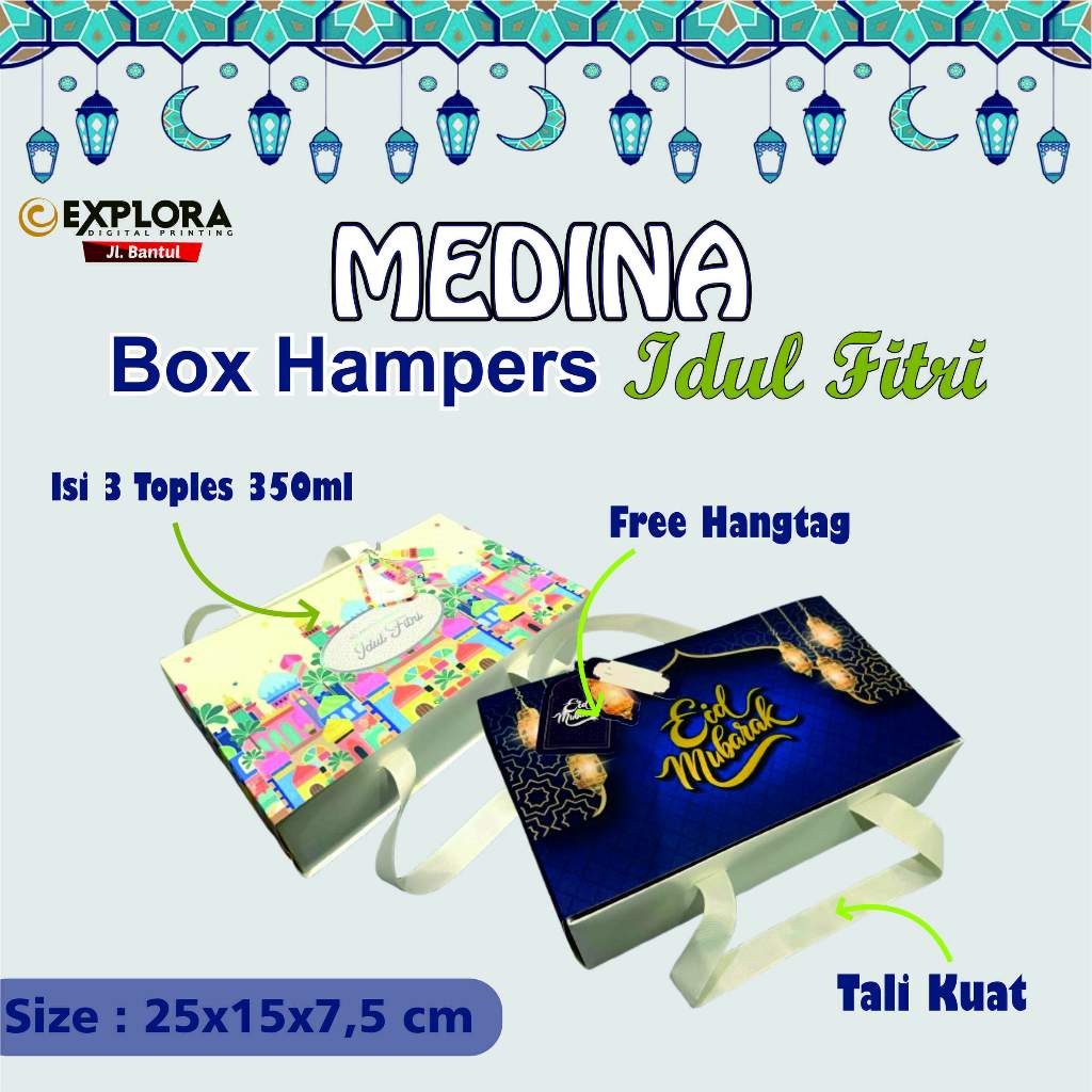 

Medina Box Hampers Lebaran Tali kuat Jinjing Box Hampers Kue Idul Fitri Toples