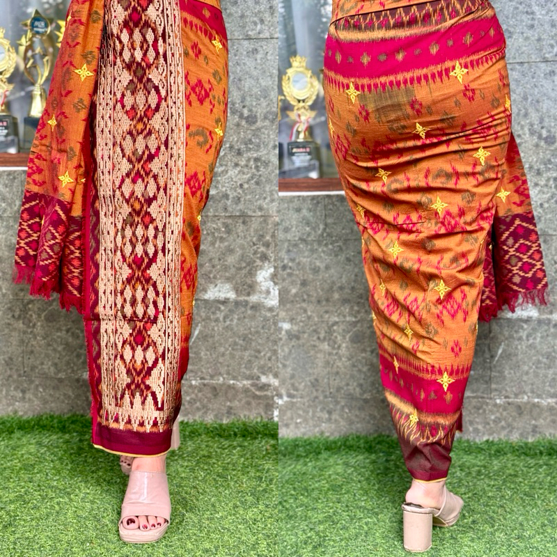 Endek bordir tumpal free selendang