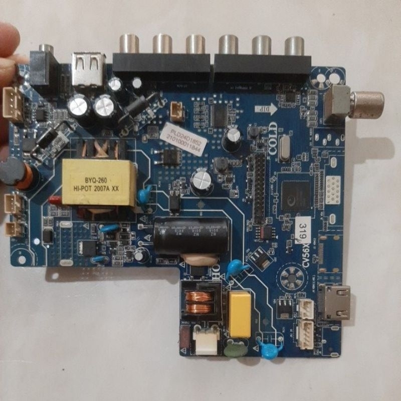 Mesin tv led polytron PLD24D1852 kondisi mati perawan