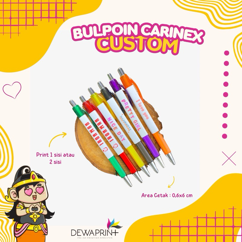 

Dewa Souvenir Pulpen Carinex Bahan Plastik Bisa Custom Desain