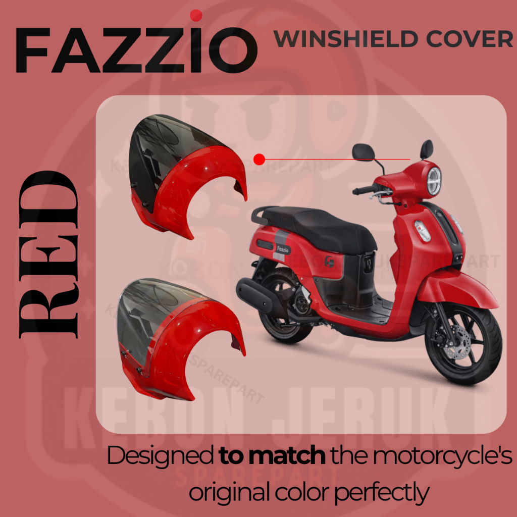 Windshield Fazzio Red Double Trouble Thailand Style Quality