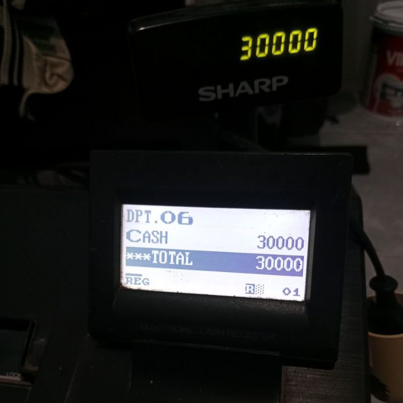 mesin kasir sharp XE-A207B bekas tidak ada minus