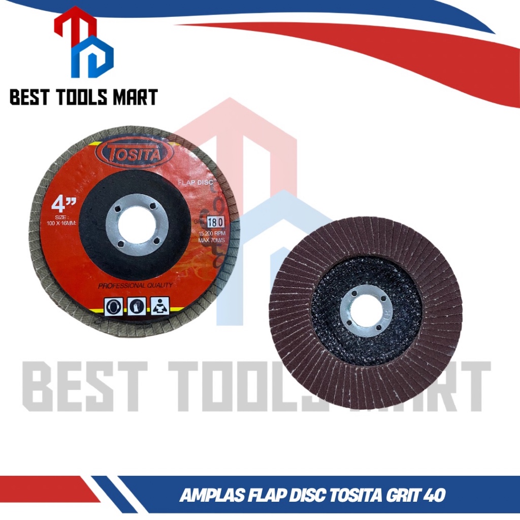 Flap Disc Tosita Grit 40 - Amplas Tumpuk Susun Gerinda amplas susun 4 inch tosita flap disc