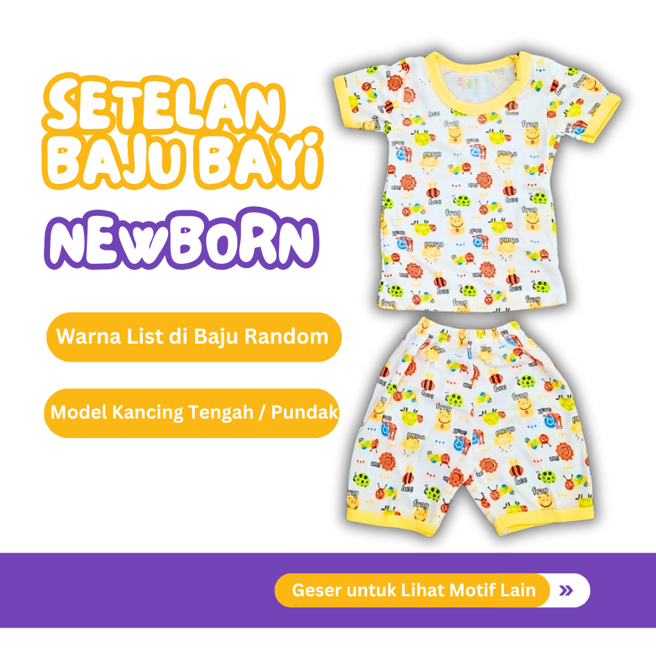 Baju Bayi Kancing Depan - setelan baju newborn - baju bayi kancing depan 0 6 bulan
