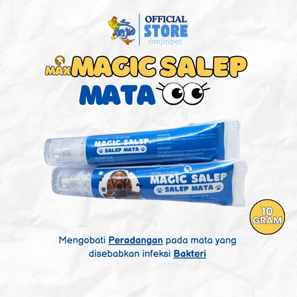 MAXMAGIC SALEP MATA | OBAT MATA HEWAN KUCING, ANJING, KELINCI, DLL | MENGOBATI MATA BENGKAK, BELEKAN
