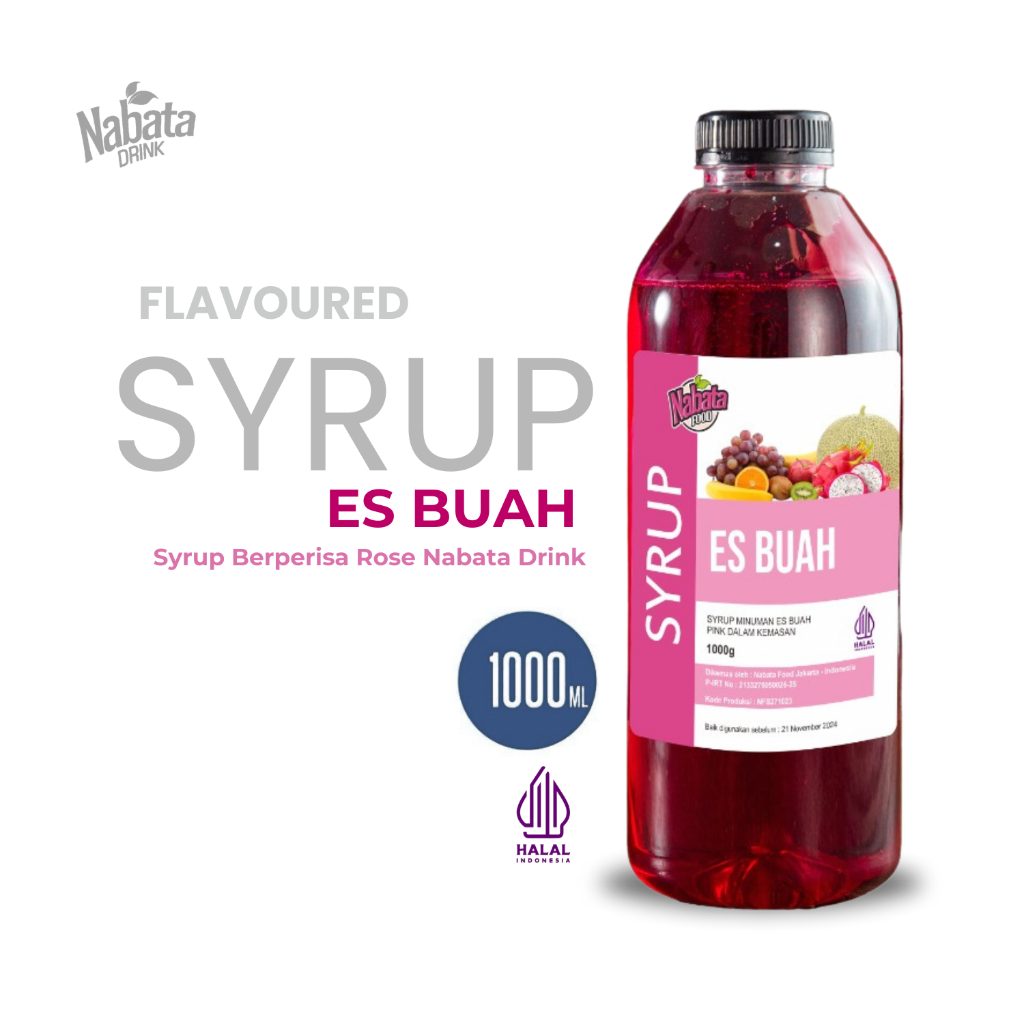 

Sirup Es buah 1000ML Nabata Drink - Syrup untuk Es campur Es Pisang Ijo Es Teler - Sirup Rose