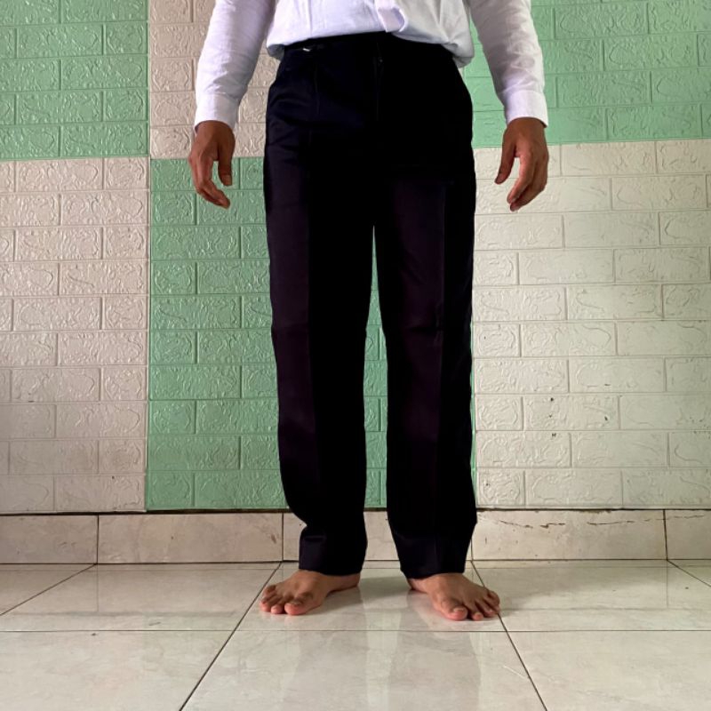 CELANA FORMAL KERJA PANJANG PRIA BIRU TUA BAHAN NAGATA DRILL