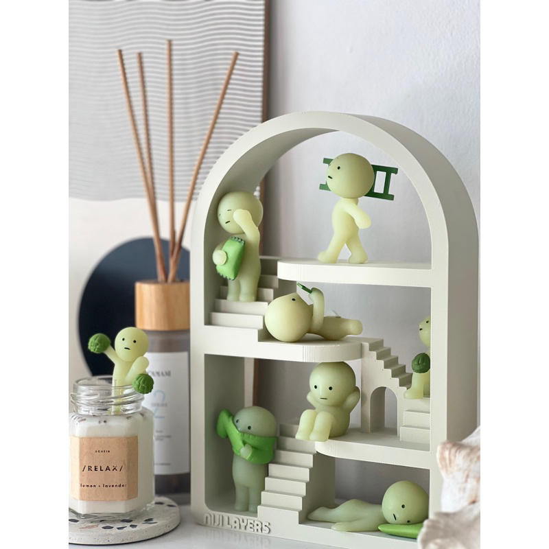 Smiski Miniature House Display (Barrel Roof) - Mini Playhouse untuk smiski, mofusand, popbean, sonny