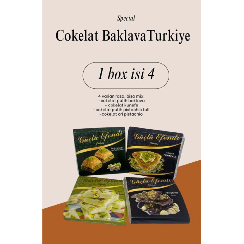 COKLAT TURKIYE BAKLAVA 1 BOX ISI 4