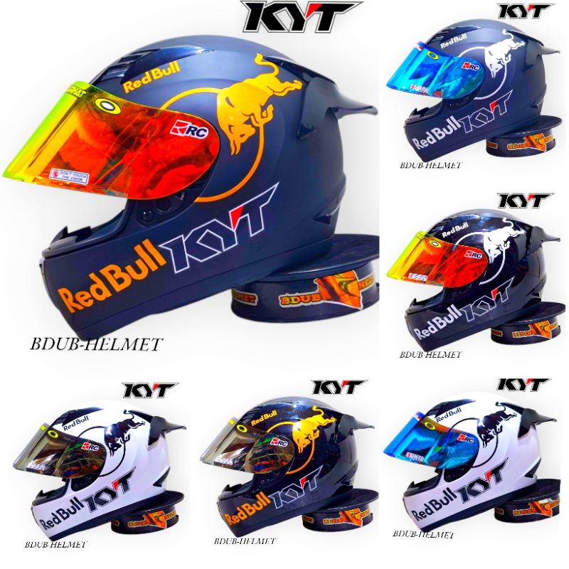 Helm KYT r10 black dof paket ganteng original KYT