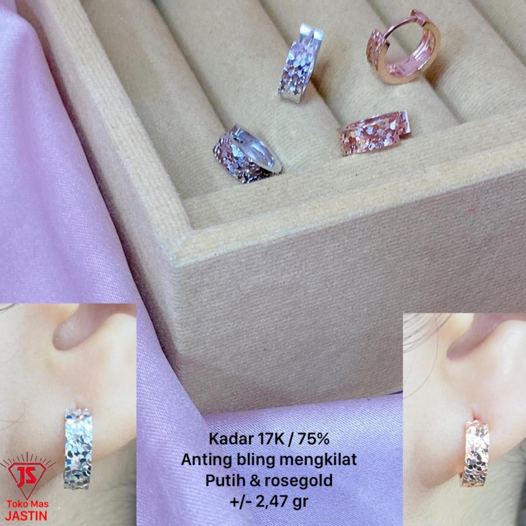 anting bulat bling-bling emas kadar 17k/750