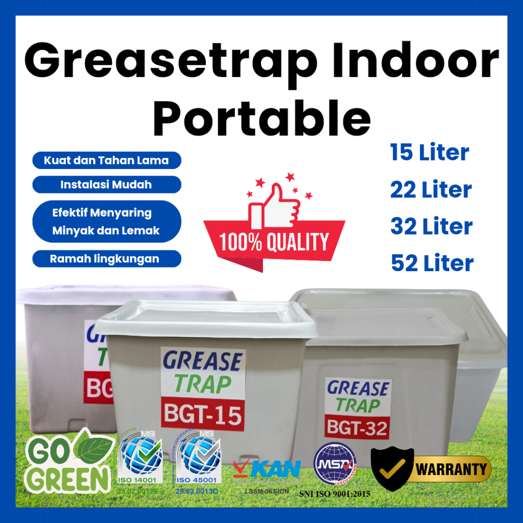 Grease Trap Portable BGT 15 - BGT 22 - BGT 32 - BGT 52 Fiberglass | Alat Penyaring Minyak Dapur Awet