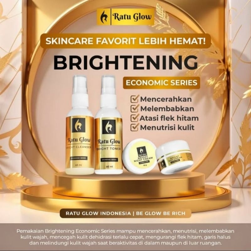 SKINCARE RATU GLOW - Pencerah Wajah - Flek - Jerawat - BPOM - Ratu Glow Ekonomis