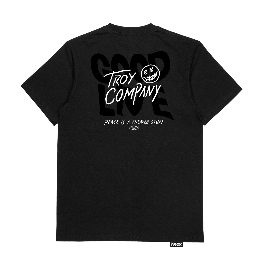 Troy Company Tshirt Black Good Live - Kaos Pria Lengan Pendek Hitam MT 2718