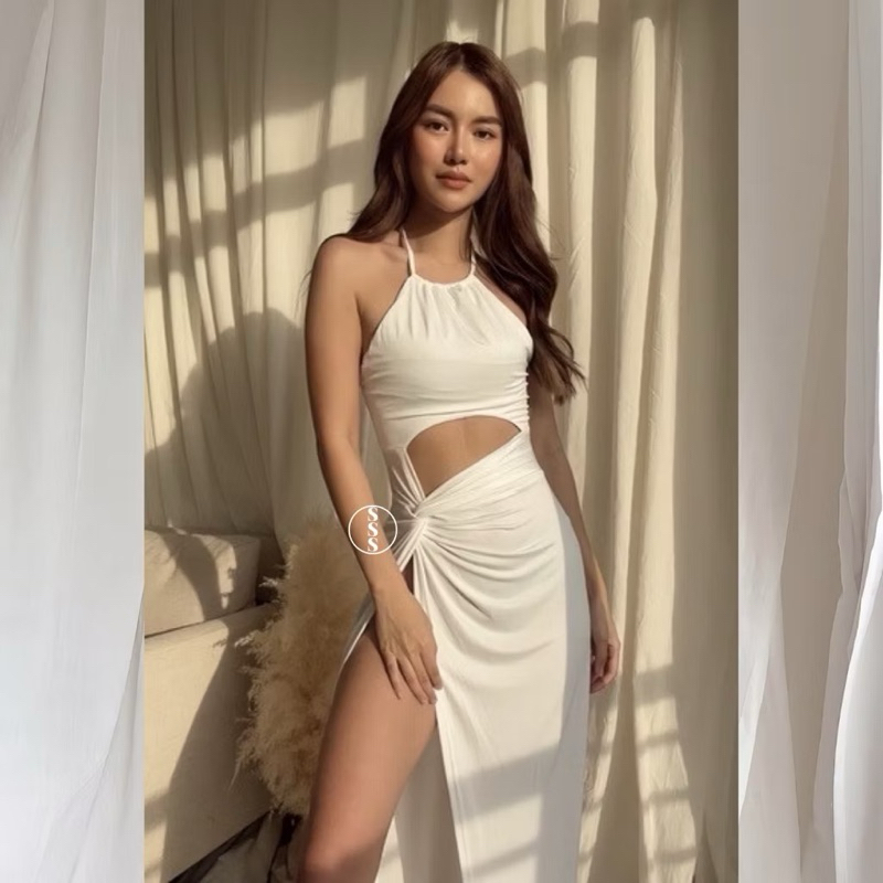 Halter Neck Bodycon Maxi Dress