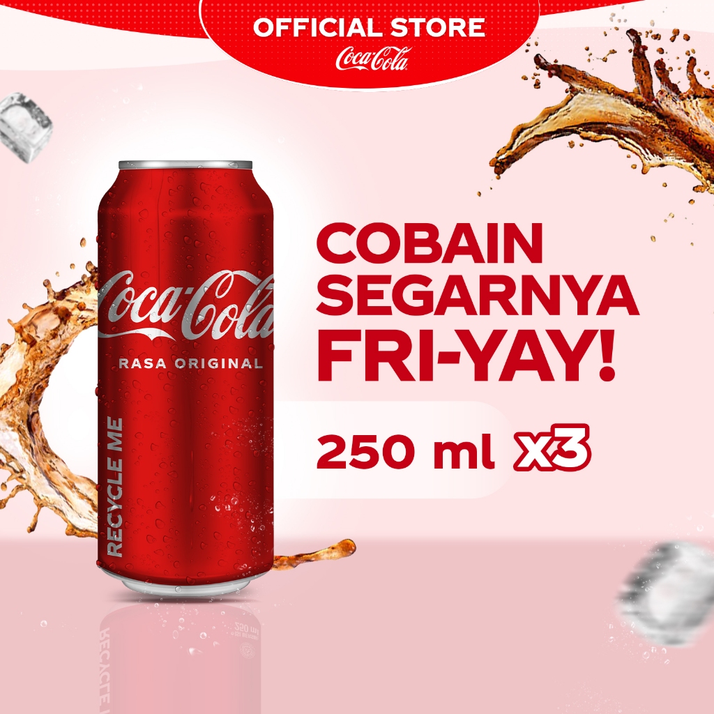 

Coca-Cola Original - Minuman Soda Rasa Kola - Kaleng 250ml - x3 Pcs