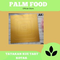 TATAKAN KUE TART KOTAK  25 CM TRIPLEK LAPIS GOLD KUE ULANG TAHUN BOLU