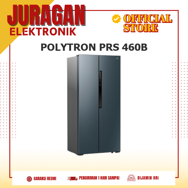 POLYTRON PRS 460B  Kulkas 2 Pintu Side By Side 460L//PRS460B/460B