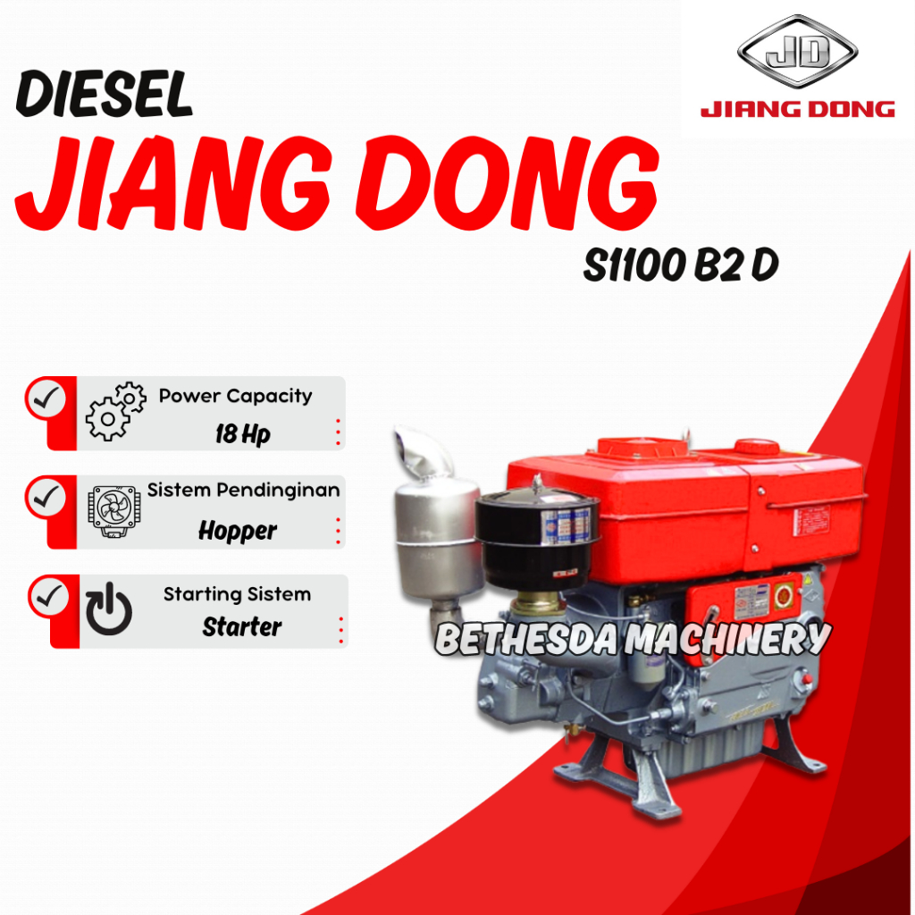 Mesin Diesel S 1100D merek Jiang Dong 18 Pk