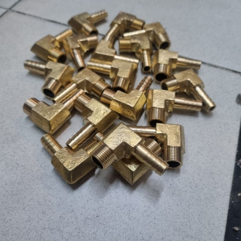 Nepel Selang L Kuningan Drat Luar x selang /Nepel sambungan L Drat Luar / Hose Nepel kuningan drat l