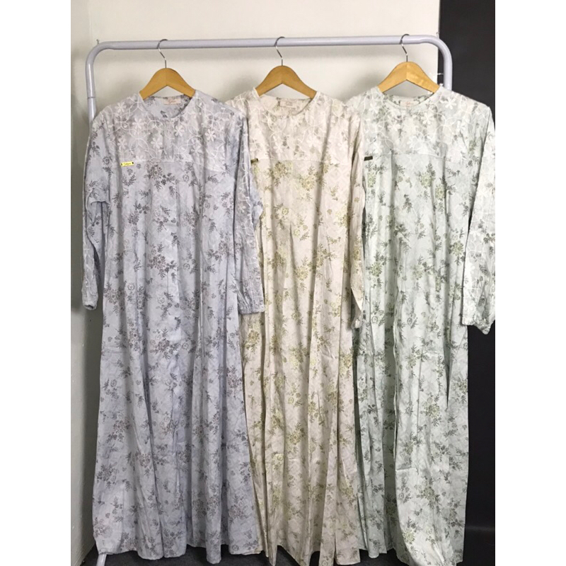 Gamis / dress bordir gamis katun premium