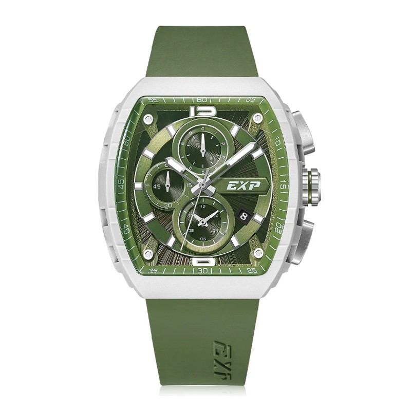 Jam Tangan Pria Expedition E 6782 MCRSSWTGN E 6782 MC RSSWTGN Green Dial Green Rubber Original Resmi