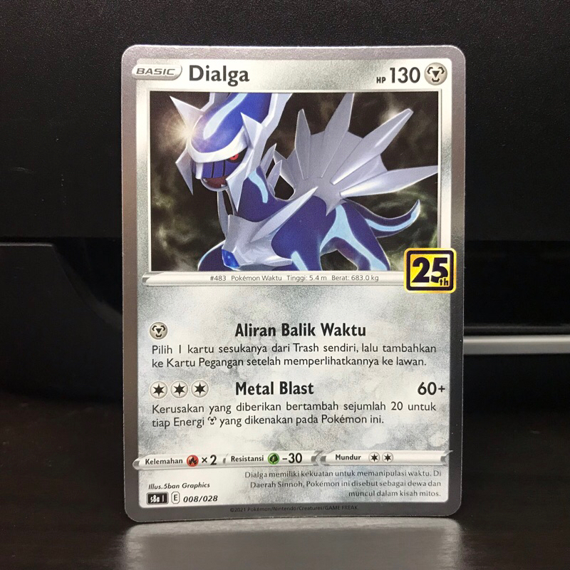 Dialga kartu Pokemon 25th Anniversary Collection s8a