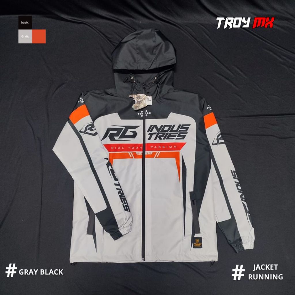 Jacket Running Printing jaket windbreaker waterproof RG INDUSTRIES CODE RG15J01