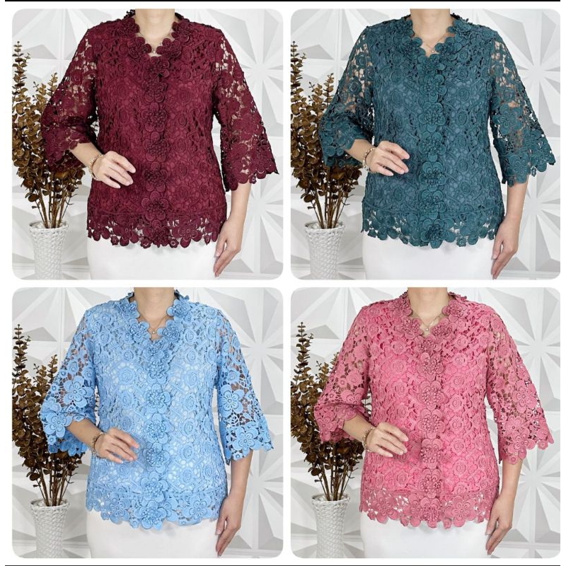 K24212-1 Atasan Brukat Premium Import - Blus Brukat Premium Import - Atasan wanita  Brukat - Atasan 