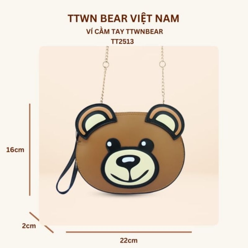 Tas Ttwn Bear Bangkok Original Tt2513 Coklat Brown Selempang Slempang Slingbag Sling Bag Wanita Woma