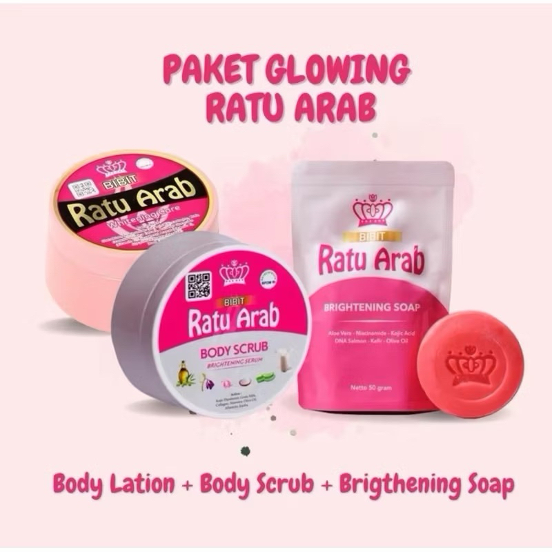 BIBIT RATU ARAB WHITENING ORGINAL BPOM LULUR RATU ARAB HANDBODY RATU ARAB