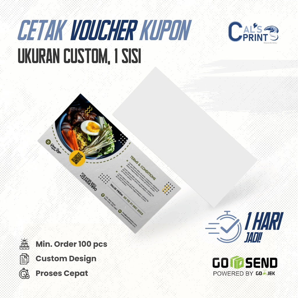 Cetak Voucher Ukuran Custom Cetak Voucher Kupon Makanan Custom