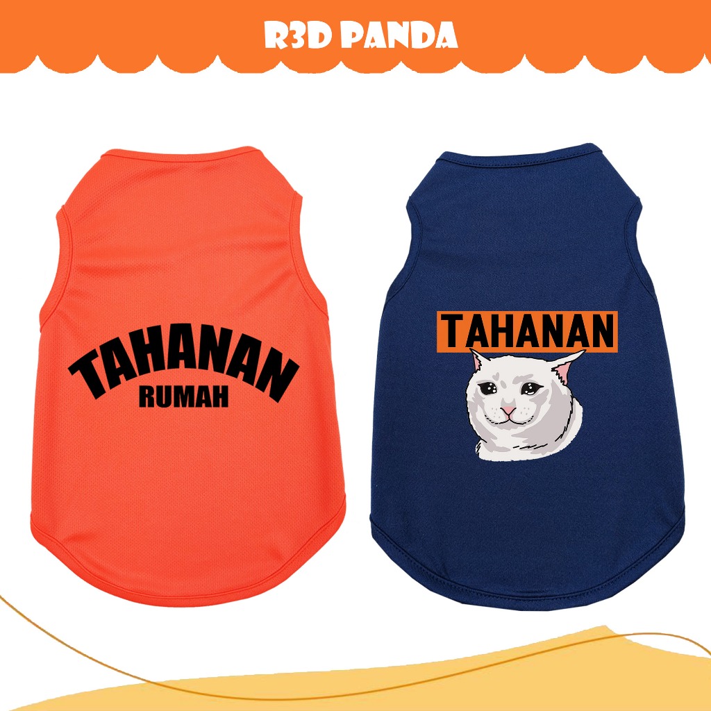 Baju Kucing Anjing Sablon Tahanan Rumah Kaos Kostum Hewan Lucu Nyaman Produk UMKM