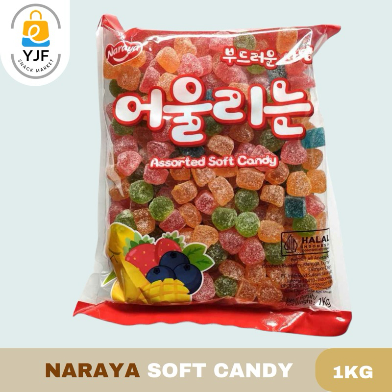 

Naraya Assorted Soft Candy / Permen Jelly Lunak Rasa Buah - 1KG