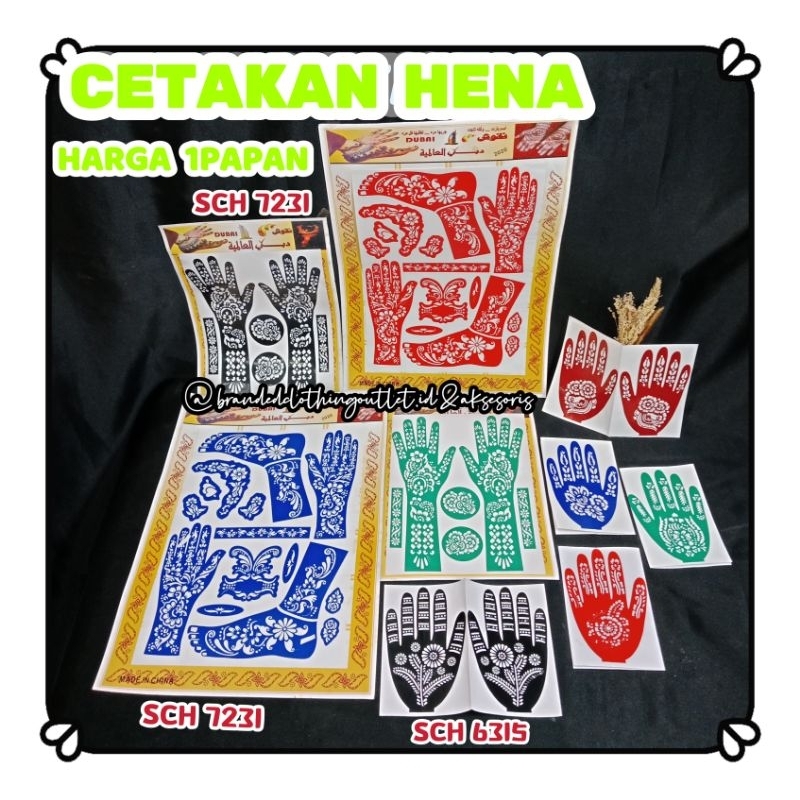 CETAKAN HENNA / CETAKAN MEHENDI TANGAN PANJANG / STIKER NEHA TANGAN PENDEK / CETAKAN HENNA FULL KAKI