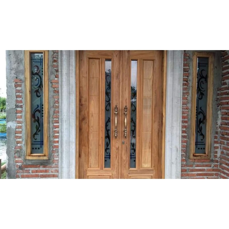 Daun Pintu Jati Perhutani Kupu tarung bisa custom request model/bahan