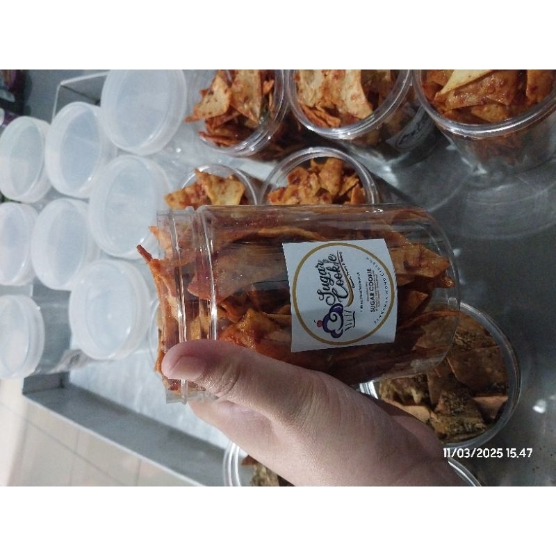 

Pangsit Balado pedas manis daun jeruk