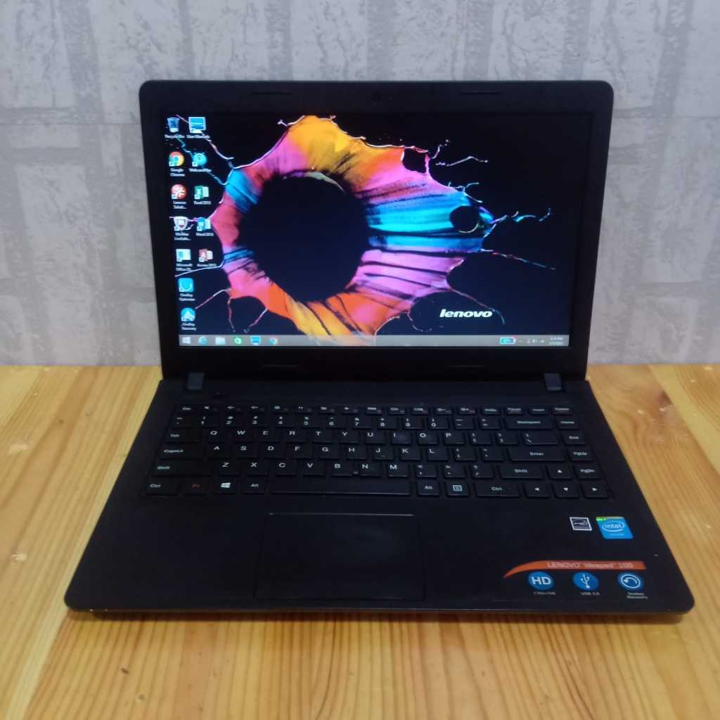 Laptop Lenovo 100, Intel Celeron-N2840, Hd Graphics, Super Slim, Mulus, Black