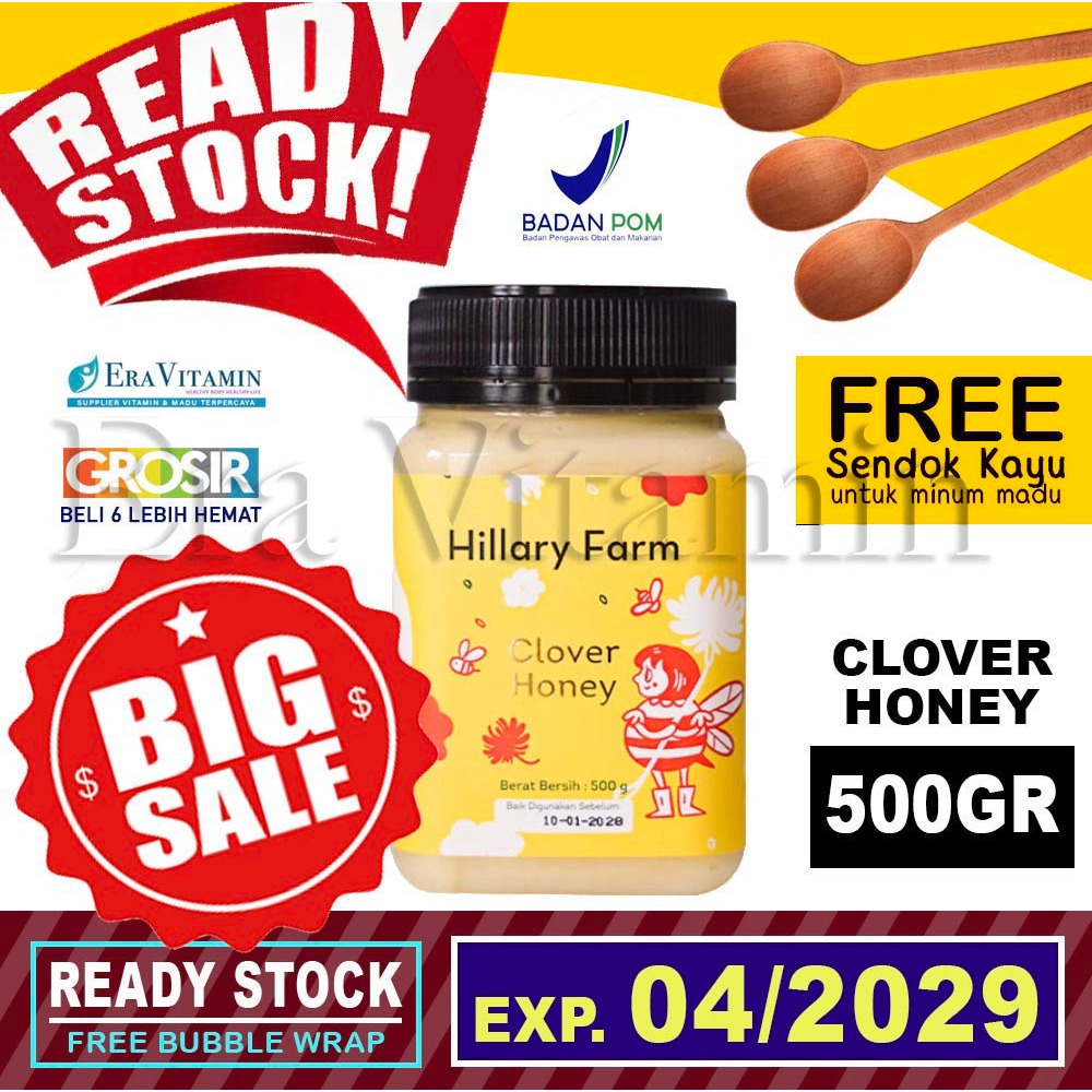 

Hillary Farm Clover Honey (500gr) - madu anak