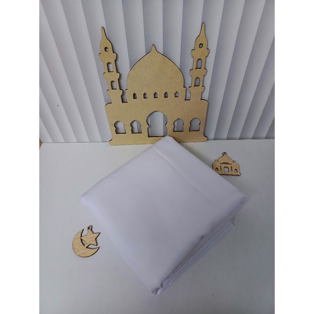 Jilbab Putih Segiempat Uk. 130 x 130 cm