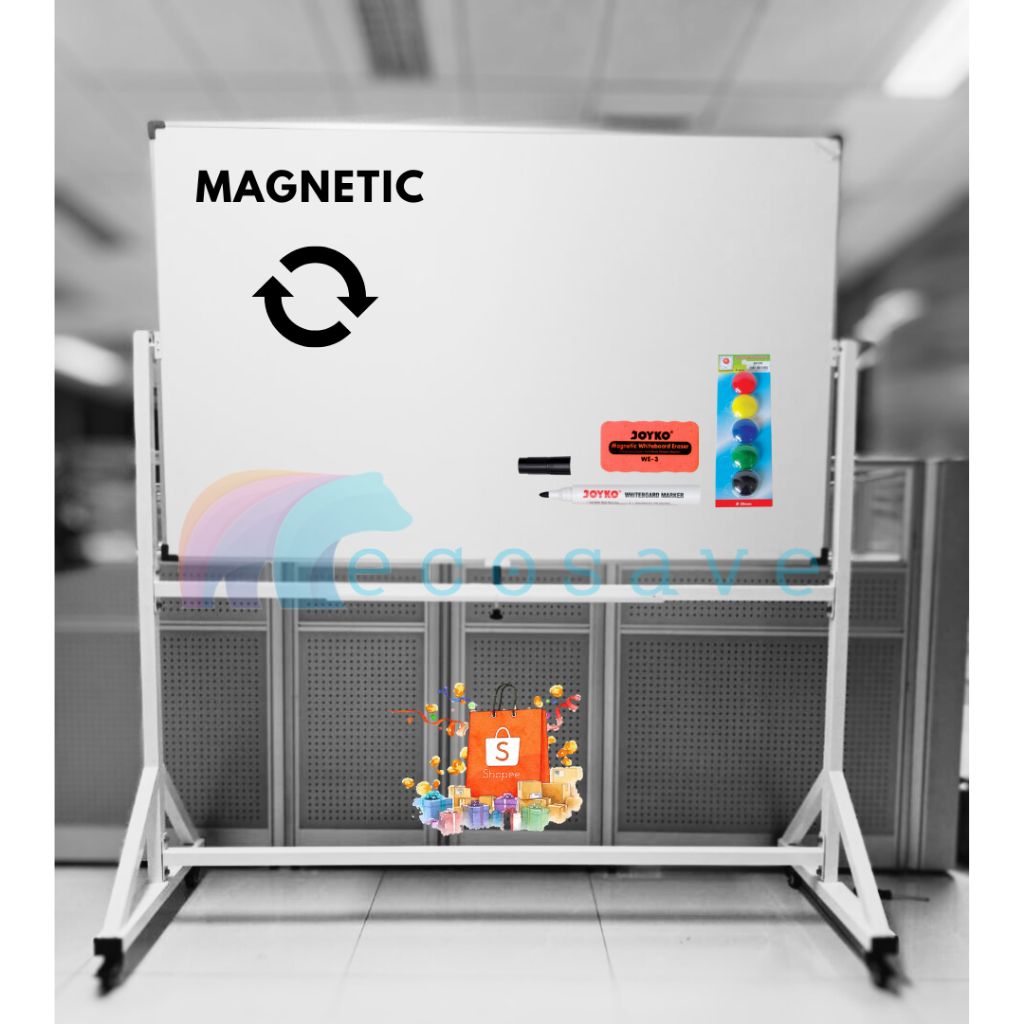 

Whiteboard Standing Double Face Magnetic White Board Kaki Papan Tulis Magnetik Putih 2 Dua Muka Beroda Custom 45x60 60x90 60x120 80x120 90x120 90x180 100x120 100x150 100x200 120x180 120x240 cm