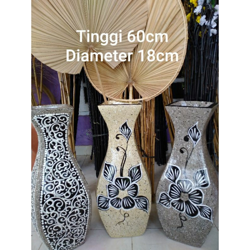 VAS BUNGA / GUCI TANAH LIAT / GUCI KERAMIK  T60cm D18cm