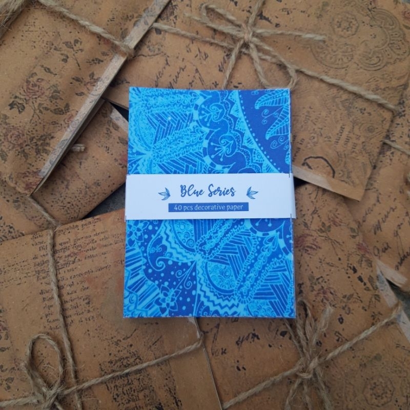 

[40 PCS] Blue Series Decorative Paper-Kertas Journaling-Texture Deco Paper-Vintage Journal Paper-Paper Planner