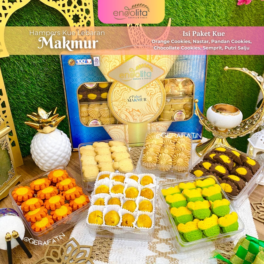 

PAKET KUE ENDOLITA MAKMUR LEBARAN 2025 ISI 6 TOPLES KUE KERING