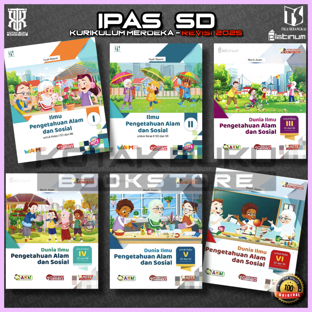 [ TS ] Buku IPAS Kelas 1 2 3 4 5 6SD Kurikulum Merdeka /  IPA SD / Platinum Tiga serangkai / Revisi 