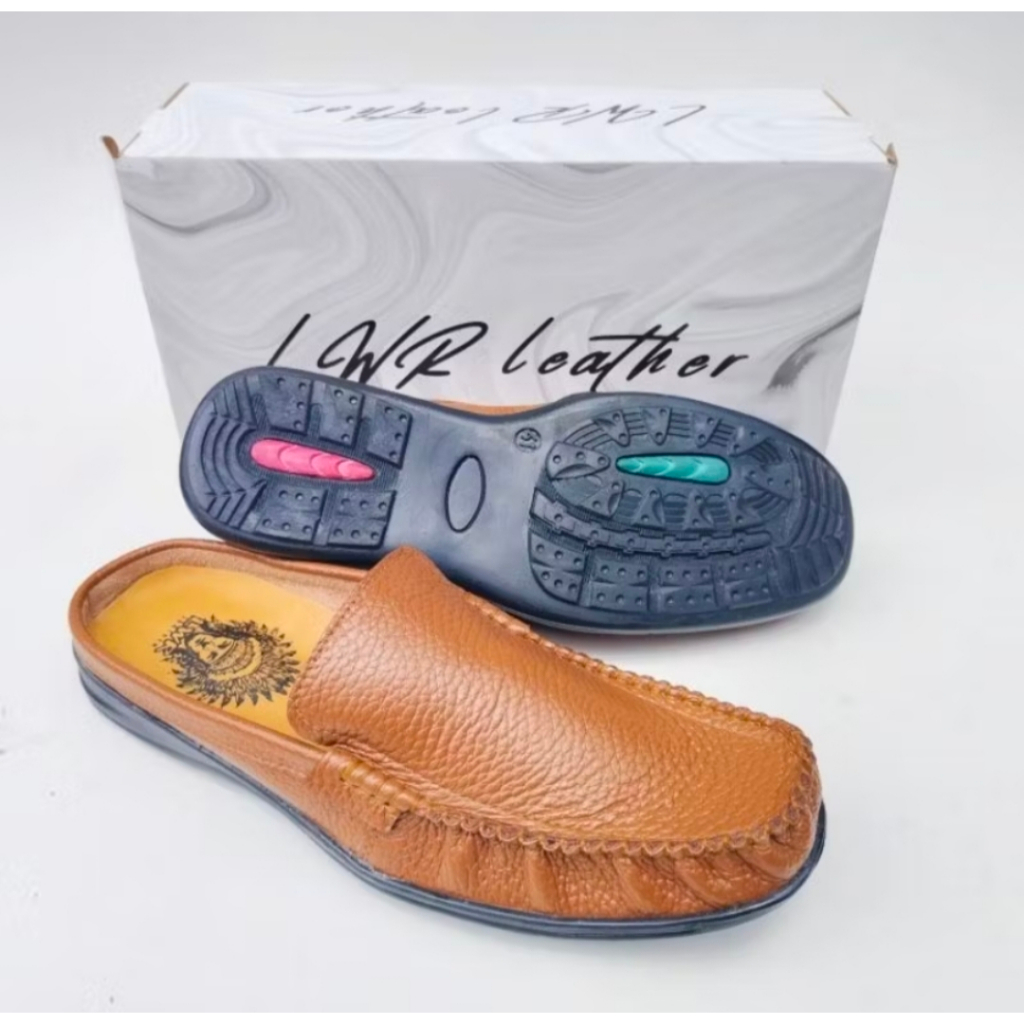 Sepatu Sandal Pria Kulit Asli Terbaru Sepatu Selop Pria Asli Kulit