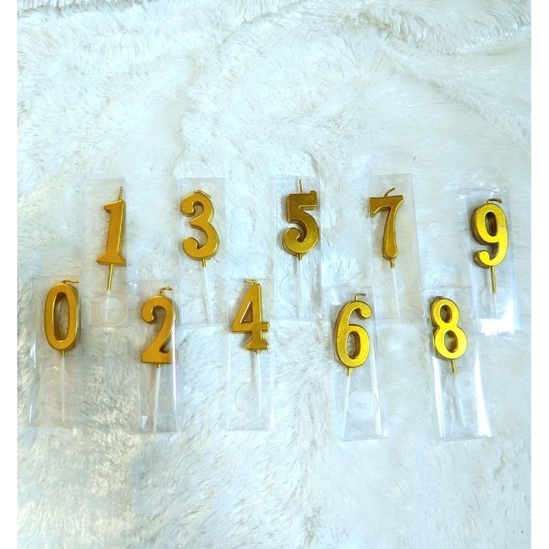 lilin ulang tahun, lilin angka gold, hiasan kue ulang tahun lilin angka gold