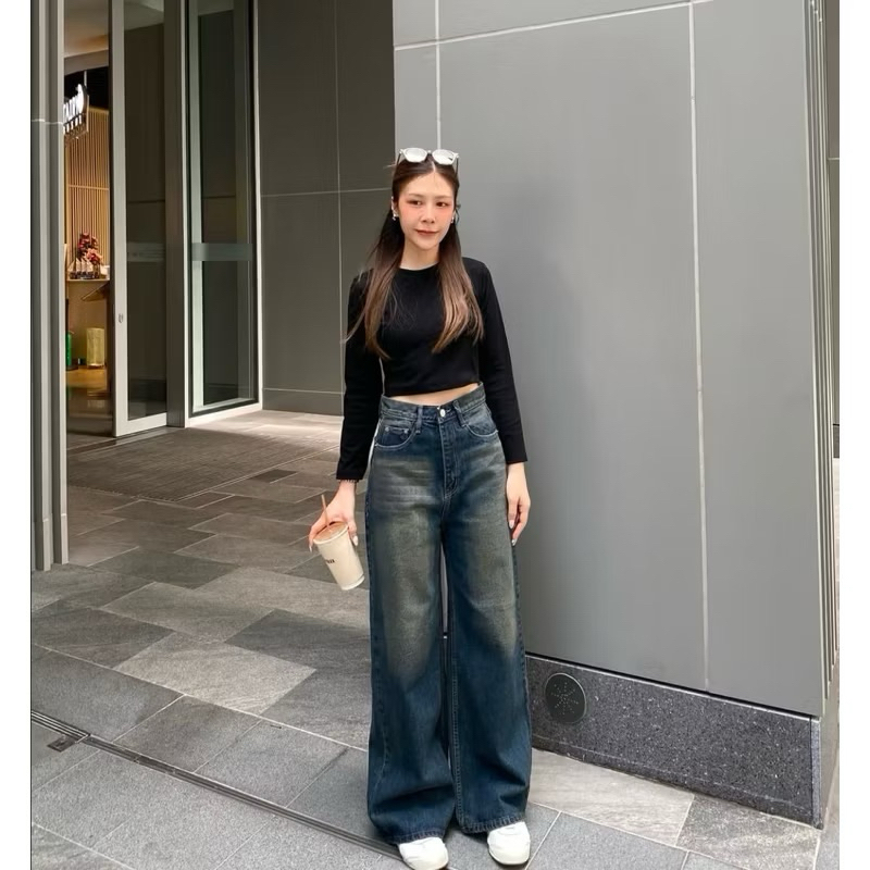 Clana Panjang Jins Wanit Celana Kulot Jeans Wanita Import Premium Celena Cullote Higwaist Murah Cela